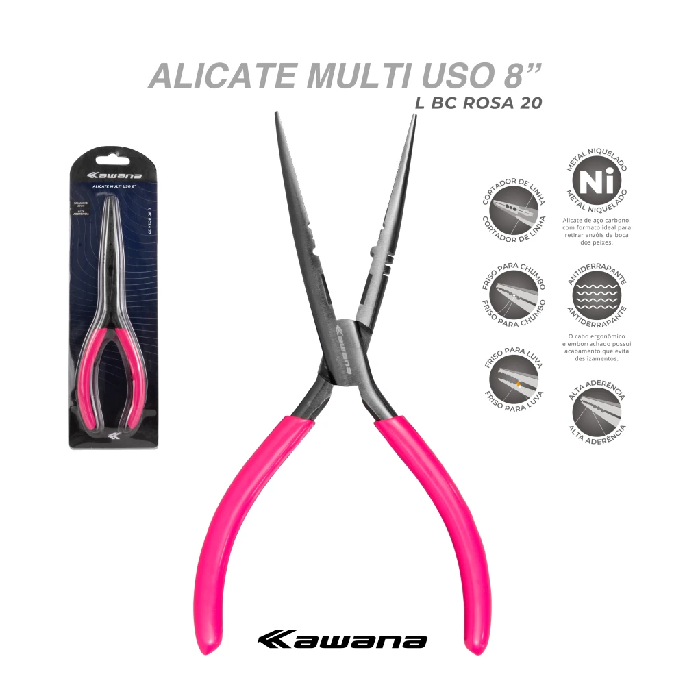Alicate Bico Corte Split Longo ROSA 20cm 8