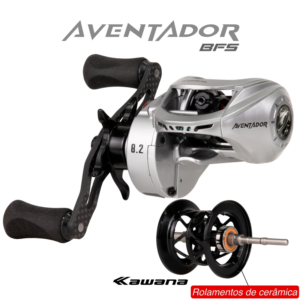 Aventador BFS - Carretilha KWN - 2rol cerâmica - Novo freio - 8.2:1