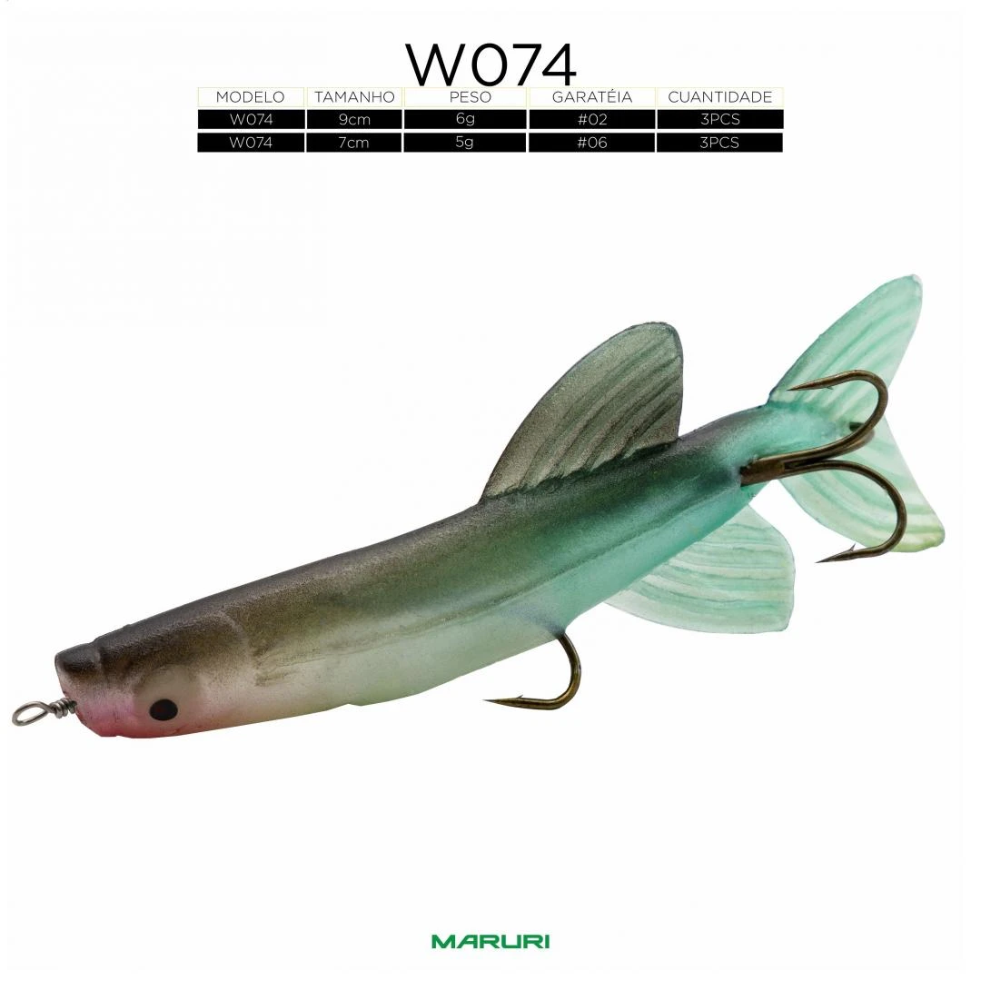 Isca Soft Bait W074 - 7 e 9cm - 3pçs 