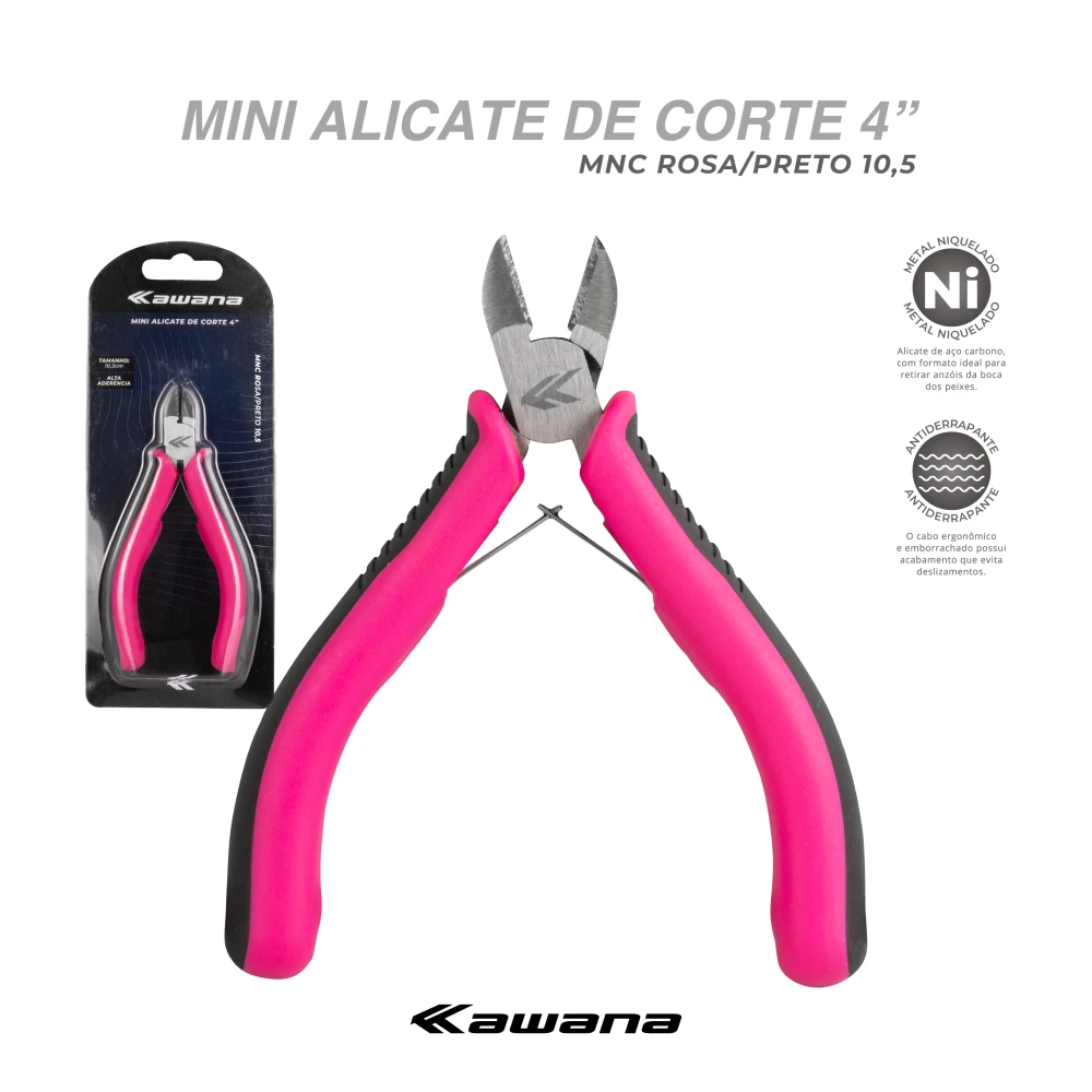 Alicate Corte Mini Rosa 11cm 4"