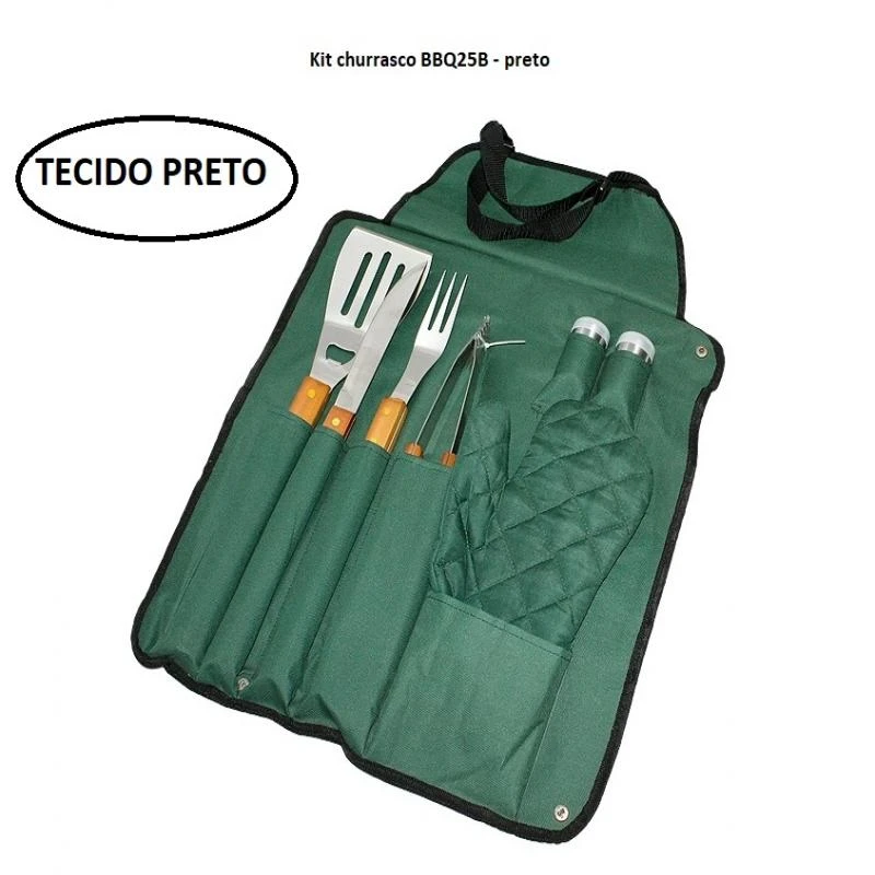 Kit churrasco BBQ25B - preto