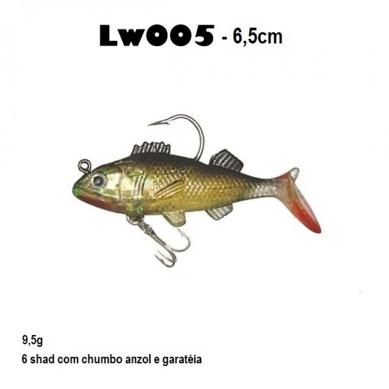 Isca Soft LW005 com 6,5cm - 9,5g 5pçs