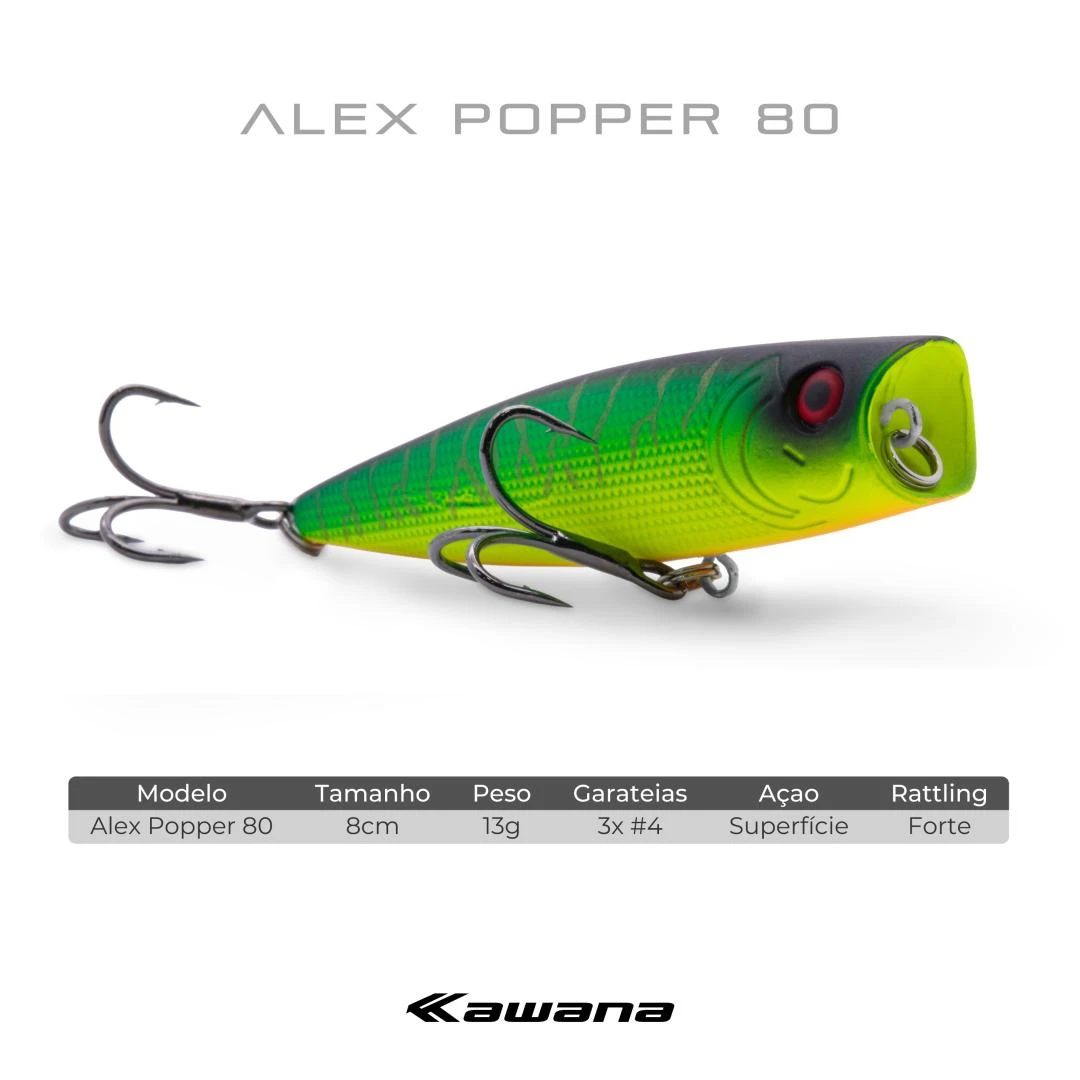 Isca de Superficíe KW ALEX POPPER 80 - 8cm - 13g