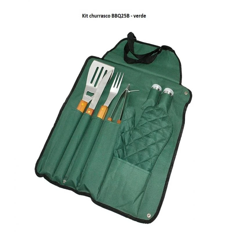 Kit churrasco BBQ25B - verde 