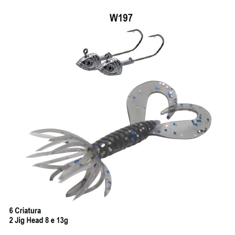 Isca Soft Bait W197 com 7cm 6pçs