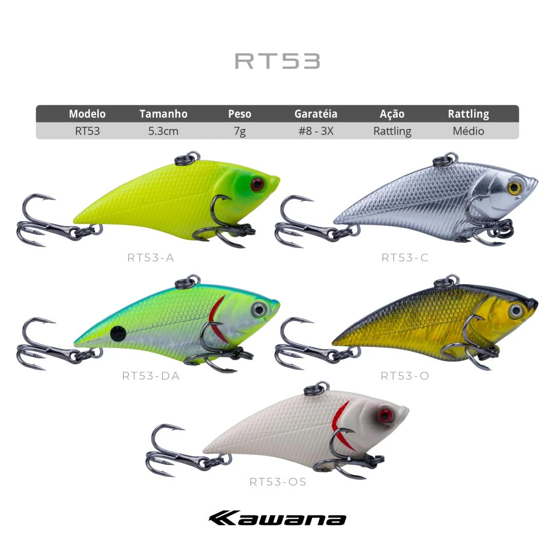 Isca de fundo RT53 - 5.3cm - 7g - RATTLING - $ 1,50