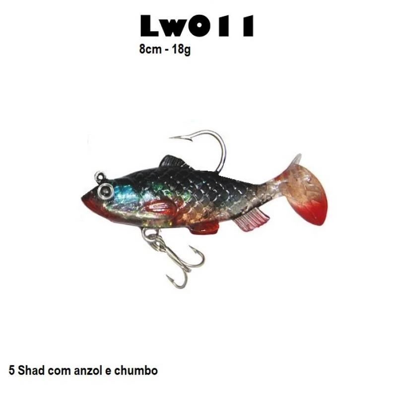 Isca Soft LW011 com 5pçs - 8cm - 18g