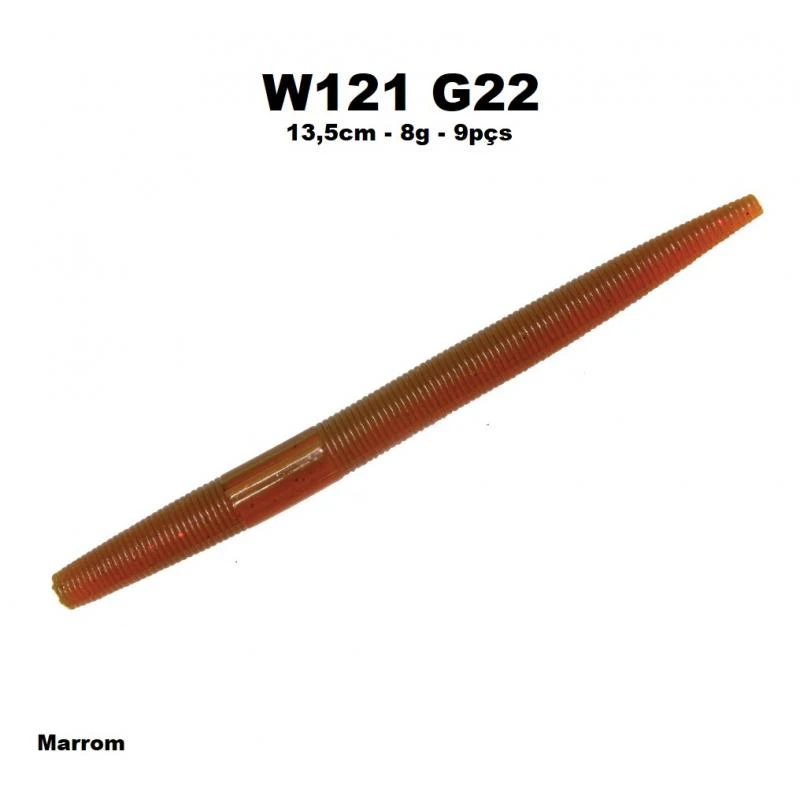 Isca Soft Minhoca W121 #G22 - 13,5cm - 8g - 9pçs