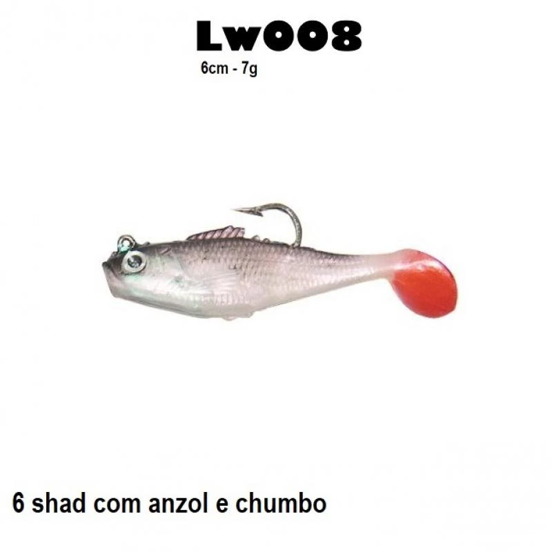 Isca Soft LW008 com 6cm - 7g - 6pçs