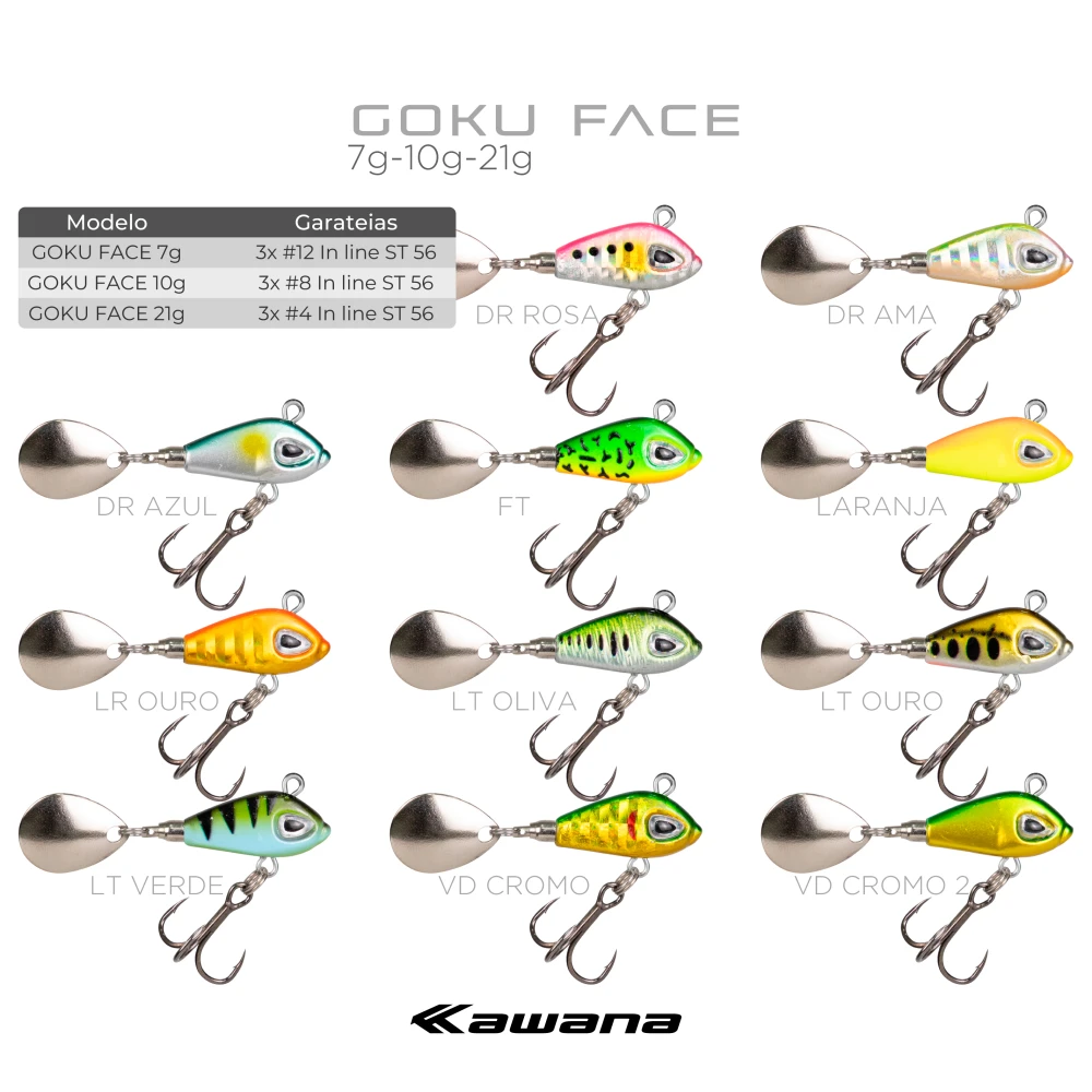 isca KW GOKU Face 7, 10 e 21g  - Varejo U$ 1,10