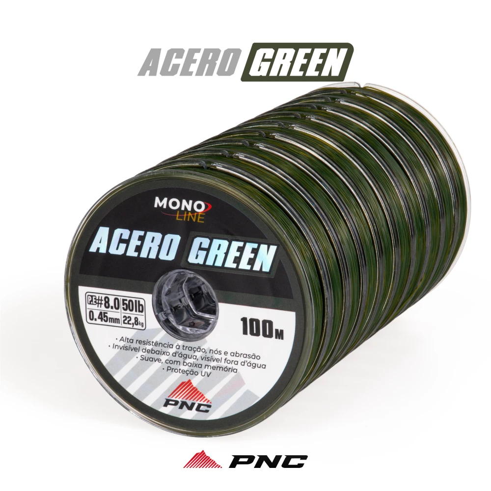 Linha PNC Açero GREEN 100m CAIXA de 0.15 a 0.60mm