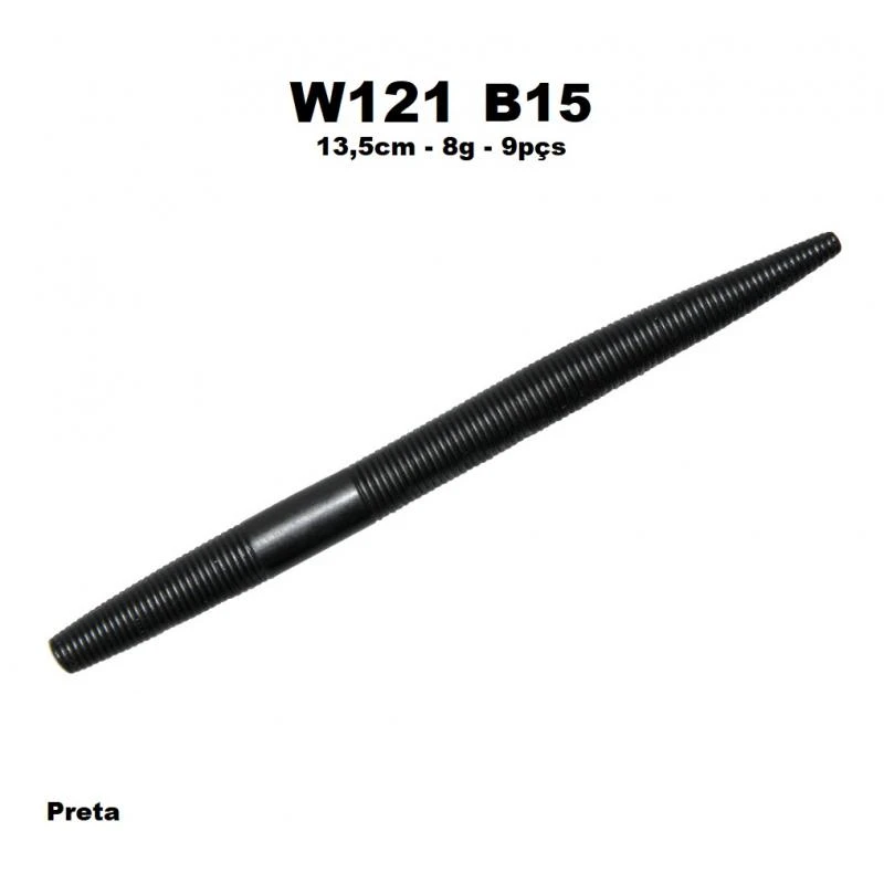 Isca Soft Minhoca W121 #B152 - 13,5cm - 8g - 9pçs
