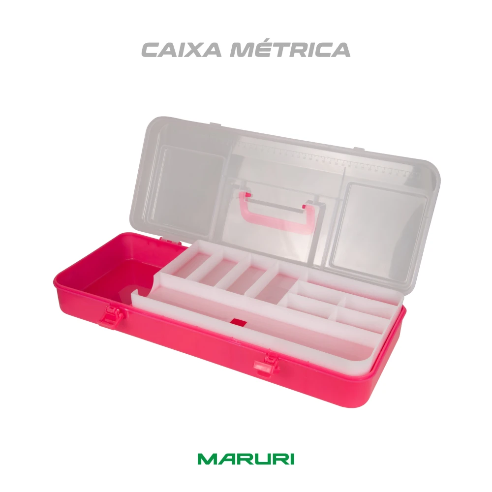 Caixa MÉTRICA #Verde 18 divi. bandeija e alça 45 x 17 x 9cm