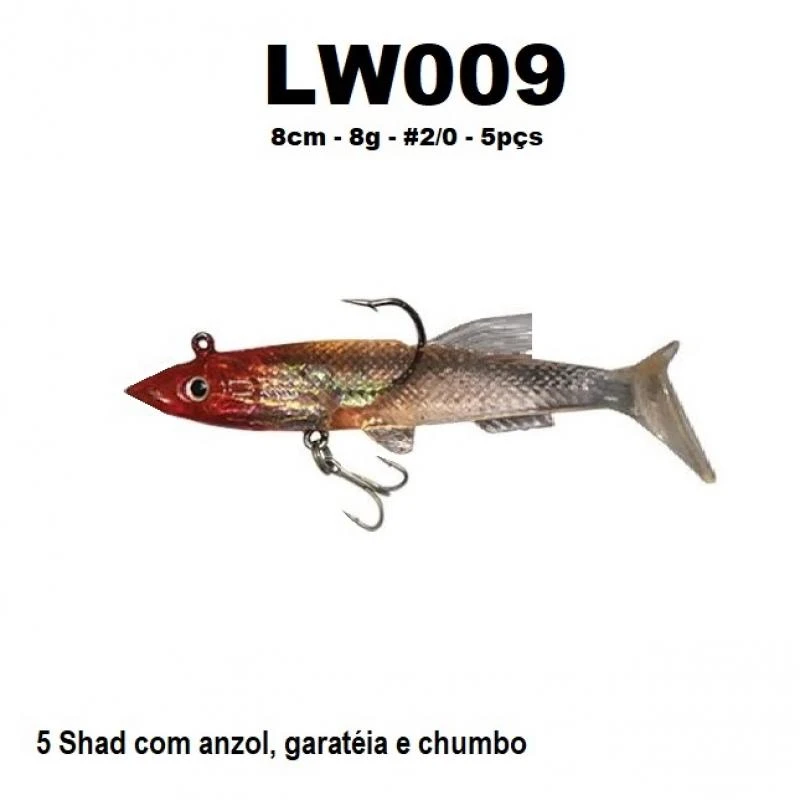 Isca Soft LW009 - 8cm - 8g - #1/0 - 5pçs