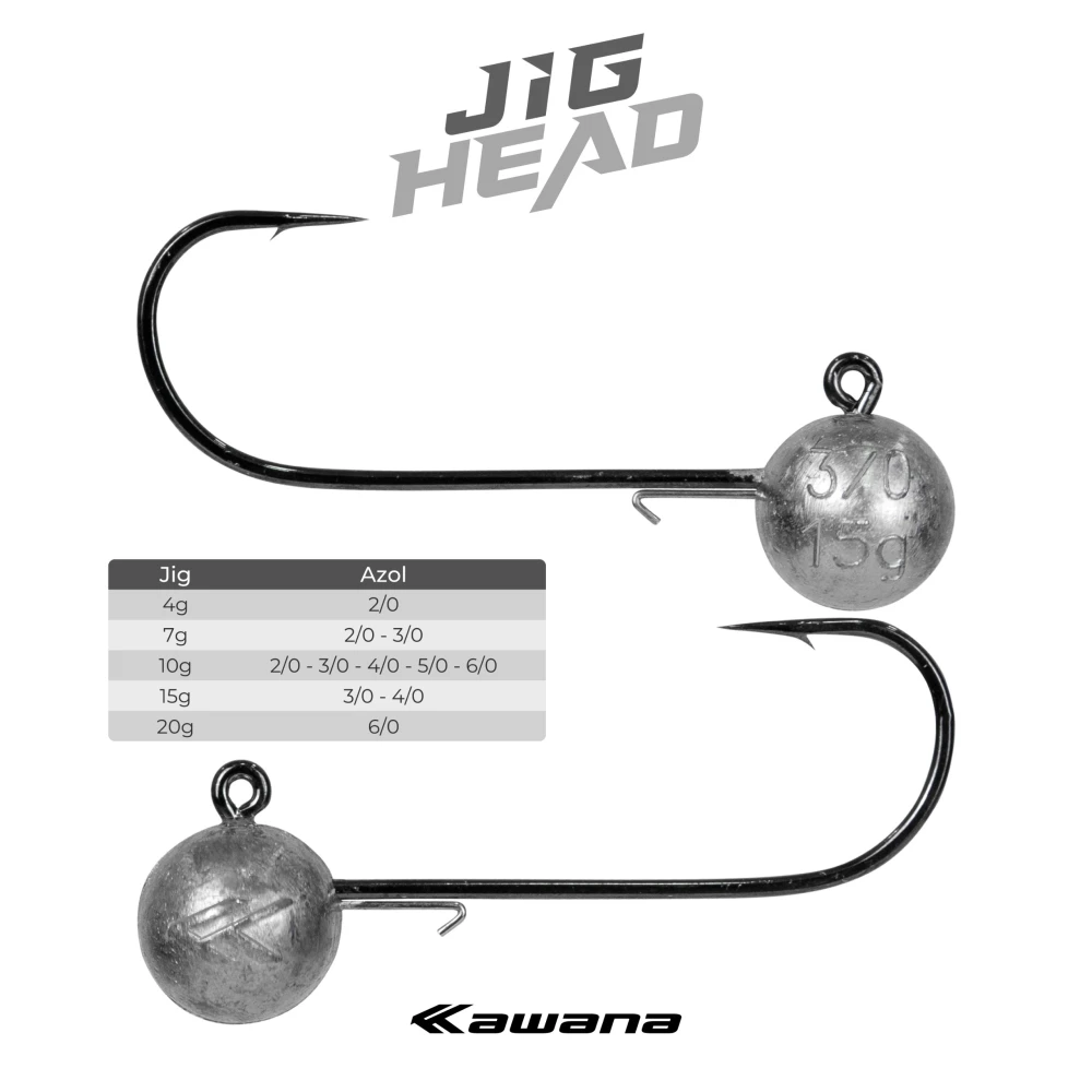 isca KW JIG HEAD  4 - 7 - 10 - 15 e 20g - 5pçs - varejo U$ 1,20 a 2,20