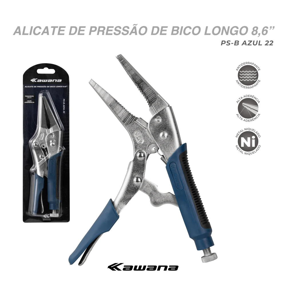 Alicate De Pressão de Bico Longo 23cm 8.6"